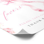 Pink Bow Floral Baby Shower Favors Table Sign Poster (Ecke)