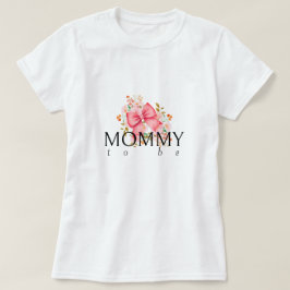 Pink Bow Floral Babydusche T-Shirt