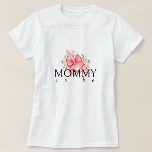 Pink Bow Floral Babydusche T-Shirt (Design vorne)