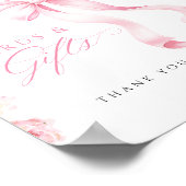 Pink Bow Floral Cards & Gifts Table Sign Poster (Ecke)