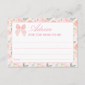 Pink Bow Floral Coquette Babyduschkarte Begleitkarte (Vorderseite)