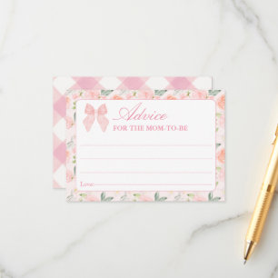 Pink Bow Floral Coquette Babyduschkarte Begleitkarte