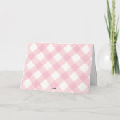 Pink Bow Floral Coquette Gingham Girl Babydusche Dankeskarte (Rückseite)
