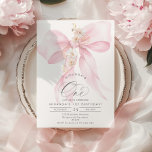 Pink Bow Floral Girl 1. BIrthday Party Einladung<br><div class="desc">Pink Bow Floral Girl 1st BIrthday Party Einladung Matching Artikel sind verfügbar.</div>