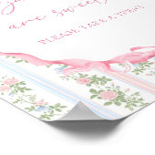 Pink Bow Floral Girl Babydusche Babys sind süß Poster (Ecke)