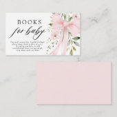 Pink Bow Floral Girl Babydusche Bücher für Baby Begleitkarte (Vorne/Hinten)