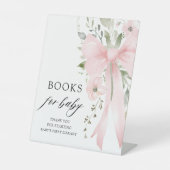 Pink Bow Floral Girl Babydusche Bücher für Baby Sockelschild (Vorderseite)