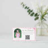 Pink Bow Floral Graduation Begleitkarte (Stehend Vorderseite)