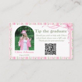 Pink Bow Floral Graduation Begleitkarte