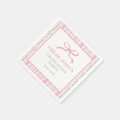 Pink Bow Floral Graduation Serviette (Ecke)