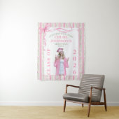 Pink Bow Floral Graduation Wandteppich (Beispiel)