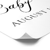 Pink Bow Floral Greenery Girl Baby Dusche Willkomm Poster (Ecke)