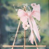 Pink Bow Floral Greenery Girl Baby Shower Welcome Acrylschild (Neutral)