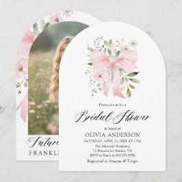 Pink Bow Floral Liebe im Bloom Arch Brautparty Einladung