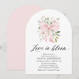 Pink Bow Floral Liebe im Bloom Arch Brautparty Einladung