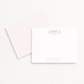 Pink Bow Floral Nursery Note Card Ankündigung