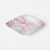 Pink Bow Floral  Pappteller (Gewinkelt)