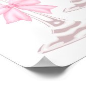 Pink Bow Floral Petals & Prosecco Bridal Shower Poster (Ecke)