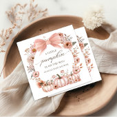 Pink Bow Floral Pumpkin Baby Dusche Napkins Serviette