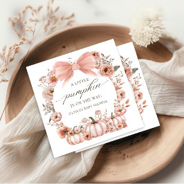 Pink Bow Floral Pumpkin Baby Dusche Napkins Serviette