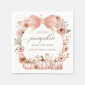 Pink Bow Floral Pumpkin Baby Dusche Napkins Serviette (Vorderseite)