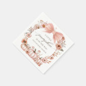 Pink Bow Floral Pumpkin Baby Dusche Napkins Serviette (Ecke)