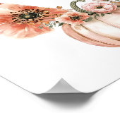 Pink Bow Floral Pumpkin Birthday Welcome Poster (Ecke)