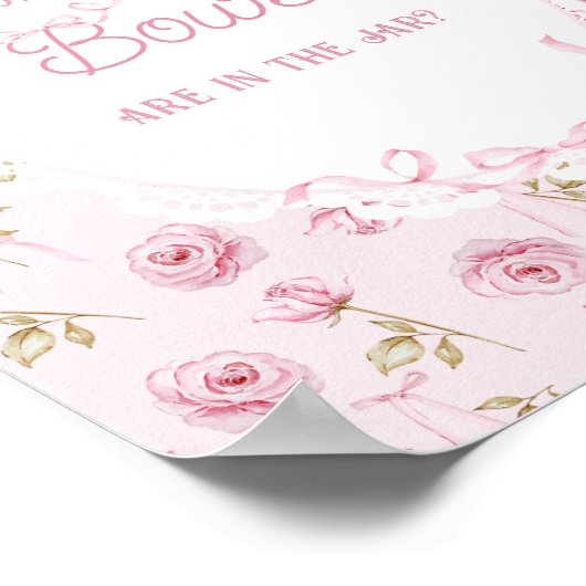 Pink Bow Floral Rose Kinderdusche wie viele Bow Poster (Ecke)