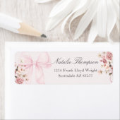Pink Bow Floral Rücksendeadresse (Insitu)