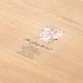 Pink Bow Floral Sie bindet das Brautparty des Knot Acryleinladungen (Ablage )