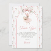 Pink Bow & Floral Some Bunny is One 1st Birthday Dankeskarte (Vorderseite)