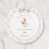 Pink Bow & Floral Some Bunny is One 1st Birthday Geschenkanhänger (Vorderseite)