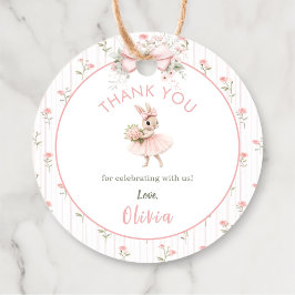 Pink Bow & Floral Some Bunny is One 1st Birthday Geschenkanhänger