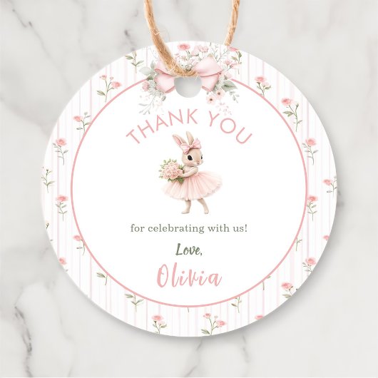 Pink Bow & Floral Some Bunny is One 1st Birthday Geschenkanhänger