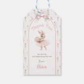 Pink Bow & Floral Some Bunny is One 1st Birthday Geschenkanhänger (Rückseite)