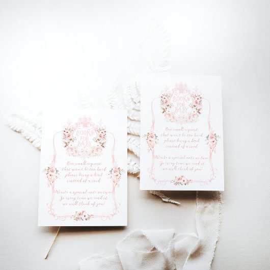 Pink Bow Floral Sweet Baby Duschbücher Begleitkarte