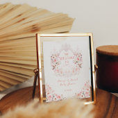 Pink Bow Floral Wappen Girl Dusche Poster