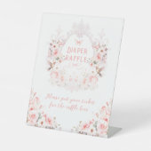 Pink Bow Floral Wappen Girl Dusche Sockelschild (Vorderseite)