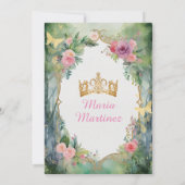 Pink Bow Forest Sage Green Dress Flower Mis Quince Einladung (Rückseite)