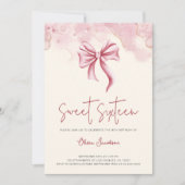 Pink Bow Foto 16 . Geburtstag Geburtstag Einladung (Vorderseite)