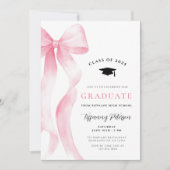 Pink Bow Foto 2025 Abschluss Einladung (Vorderseite)