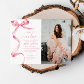 Pink Bow Foto Sweet 16 Birthday Einladung