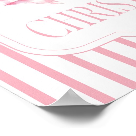 Pink Bow Frohe Weihnachtsgebäck Poster (Ecke)