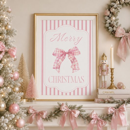 Pink Bow Frohe Weihnachtsgebäck Poster
