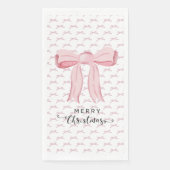 Pink Bow Frohe Weihnachtsgeschenk Handtuch Serviette (Vorderseite)