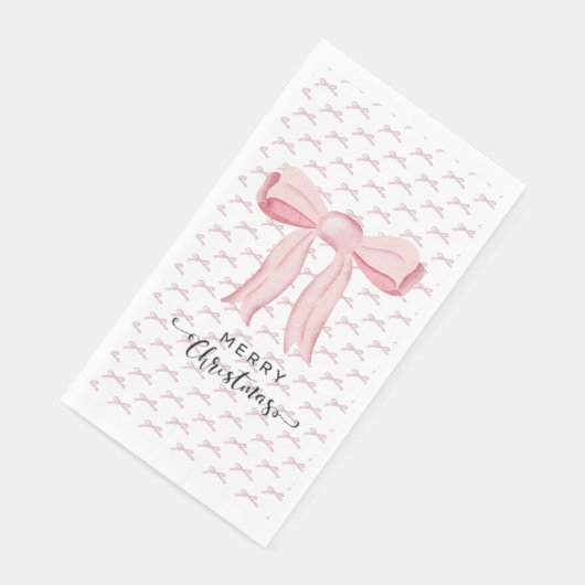 Pink Bow Frohe Weihnachtsgeschenk Handtuch Serviette (Ecke)