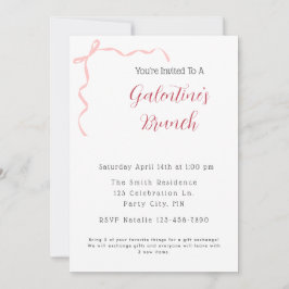 Pink Bow Galentine's Brunch Invitation Einladung
