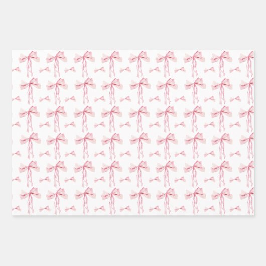 Pink Bow Geschenkpapier Wrap Coquette Umschlag Pap (Vorderseite 2)