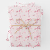 Pink Bow Geschenkpapier Wrap Coquette Umschlag Pap Set (Beispiel)