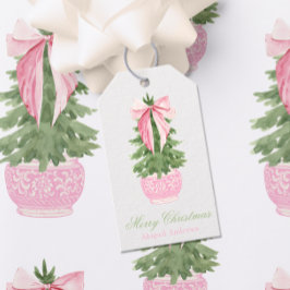 Pink Bow Ginger Jar Christmas Tree Foto Geschenkanhänger